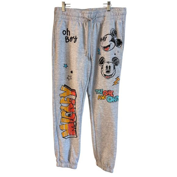 Disney Mickey The One And Only Women's Gray Jogger Sweatpants Size M NWOT - Picture 1 of 8